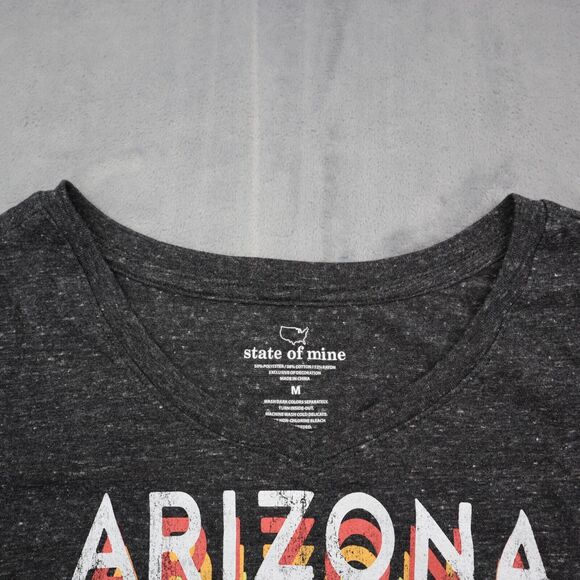 State Of Mine Shirt Womens M Gray Long Sleeve Graphic Print V Neck Pullover - Picture 8 of 16